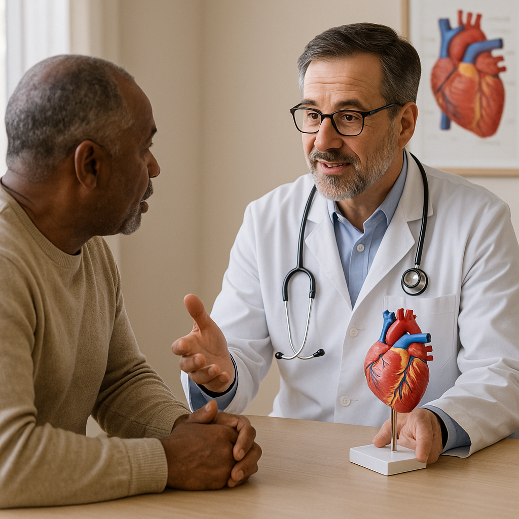 Patient speaking with a doctor about cardiovascular health